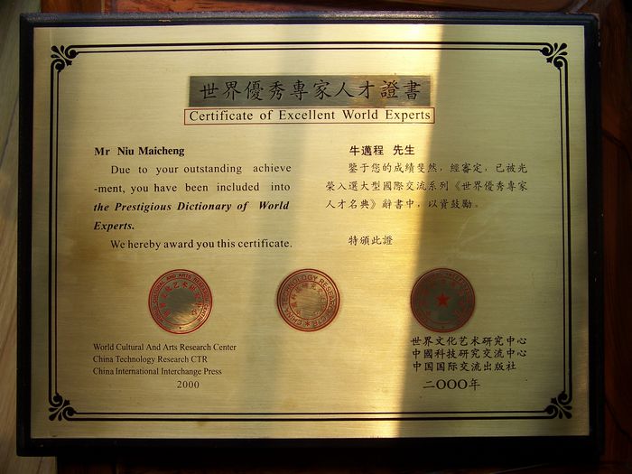 2000年世界优秀专家人才名典收录